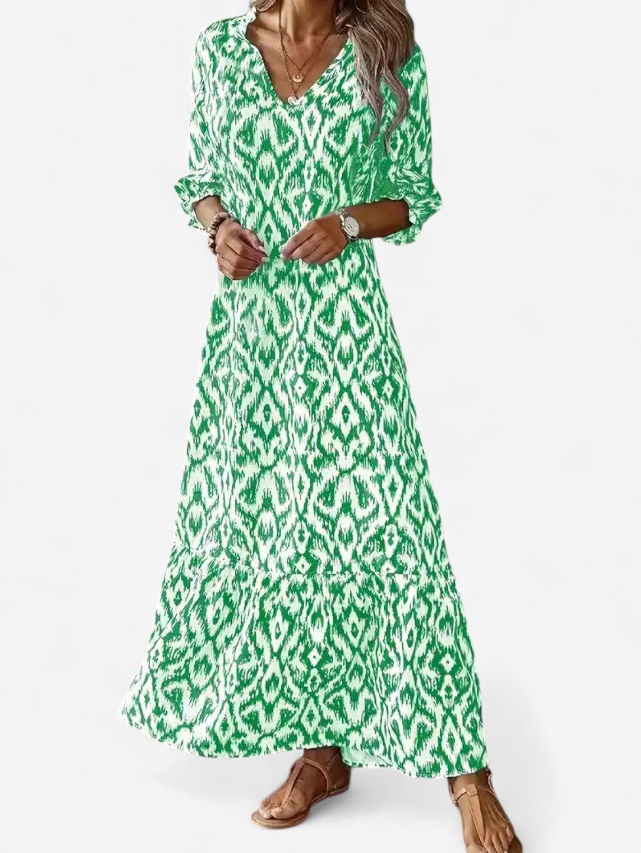 Solevia | Women’s Boho V-Neck Maxi Dress
