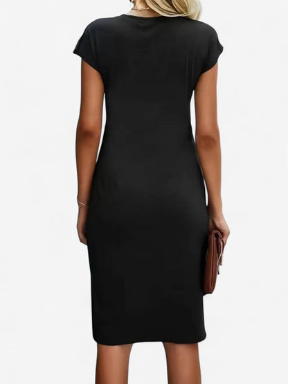 Selvara | Women’s Ruched Wrap Midi Dress