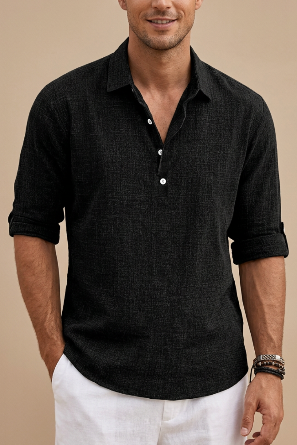 Yusuf | Men’s Linen Blend Polo