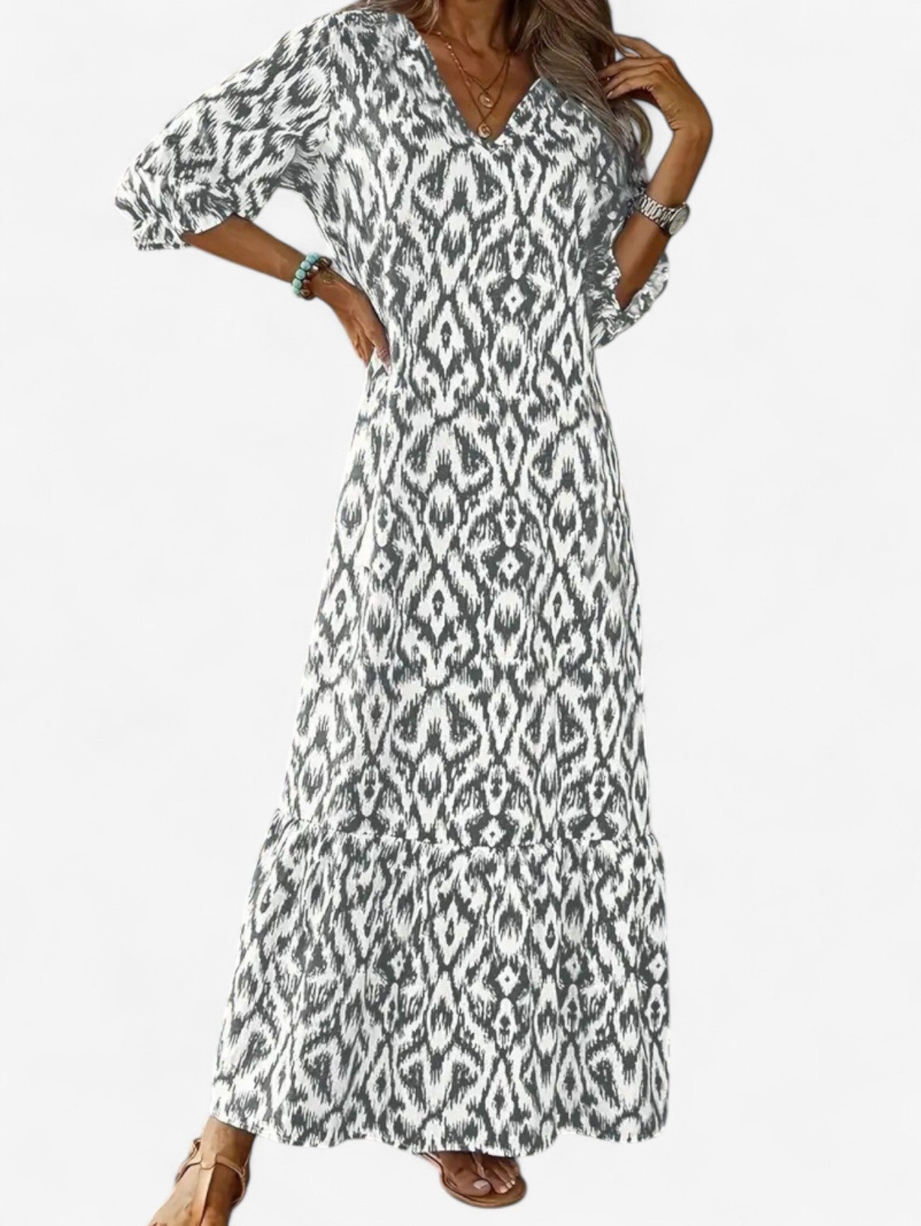 Solevia | Women’s Boho V-Neck Maxi Dress