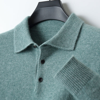 Vincenzo | Men’s Luxury Cashmere Long Sleeve Polo