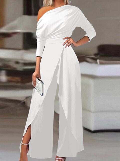 Avelora | Women’s One Shoulder Wide Leg Jumpsuit