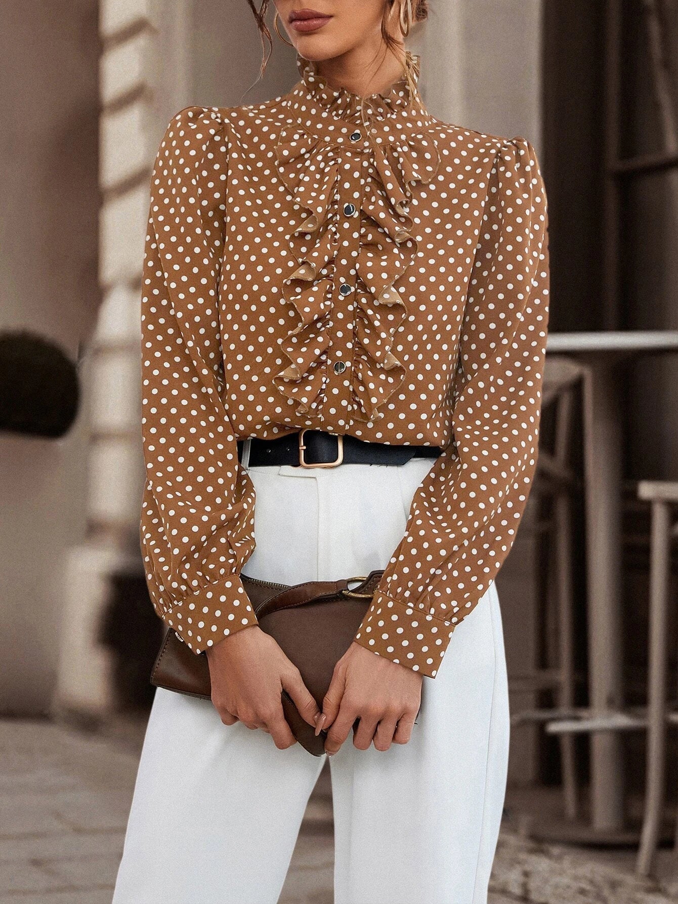 Czarie | Women’s Ruffle High Neck Blouse