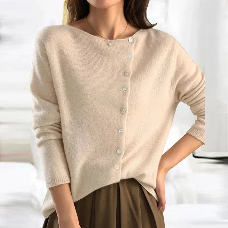 Ginevra | Women’s Elegant Button Detail Knit Sweater