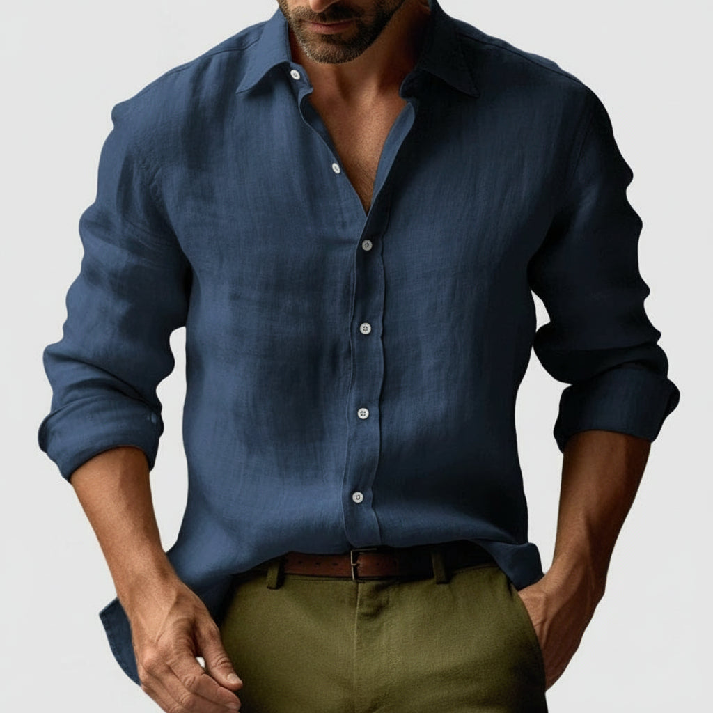Xian | Men’s Vintage Linen Blend Shirt