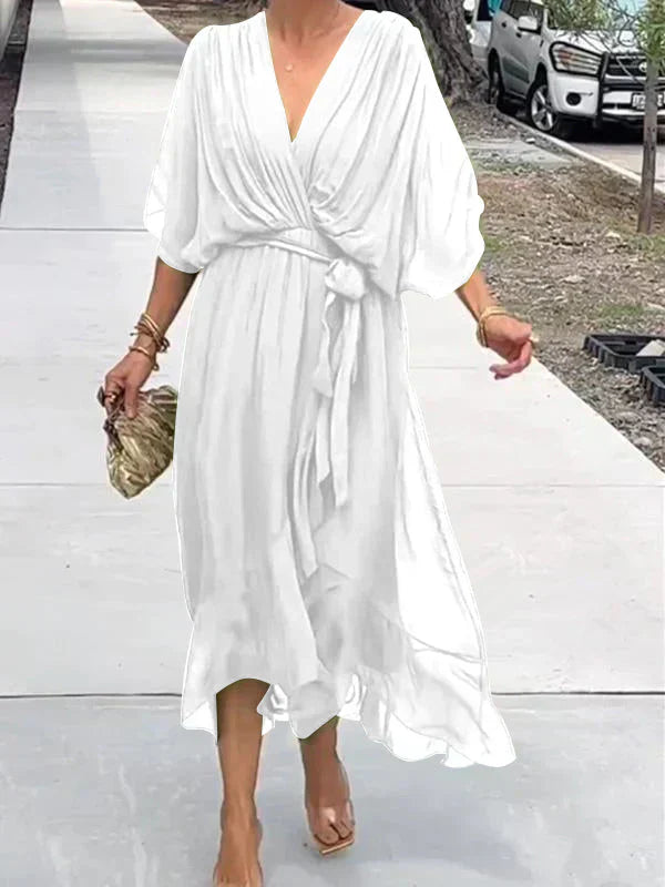 Narissa | Women’s Wrap Tie Waist Midi Dress