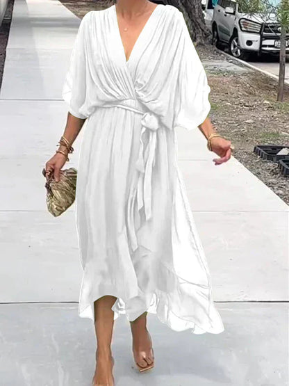 Narissa | Women’s Wrap Tie Waist Midi Dress