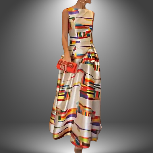 Niasra | Women’s Sleeveless Geometric Maxi Dress