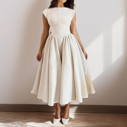 Yerila | Women’s Cap Sleeve Fit & Flare Midi Dress