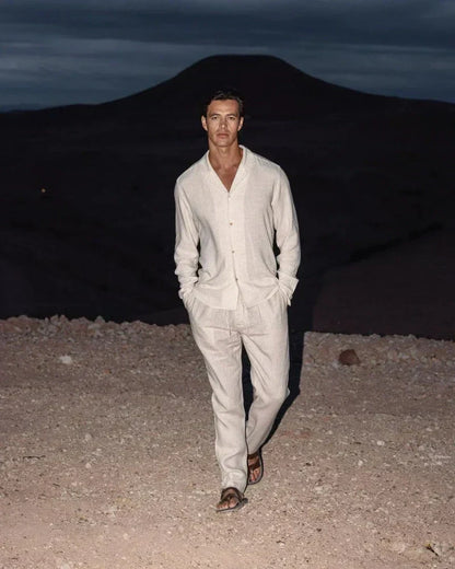 Xeron | Men’s Casual Long Sleeve Shirt and Trousers Set