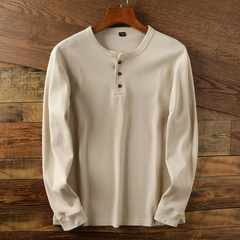 Ravein | Men’s Long Sleeve Henley Shirt