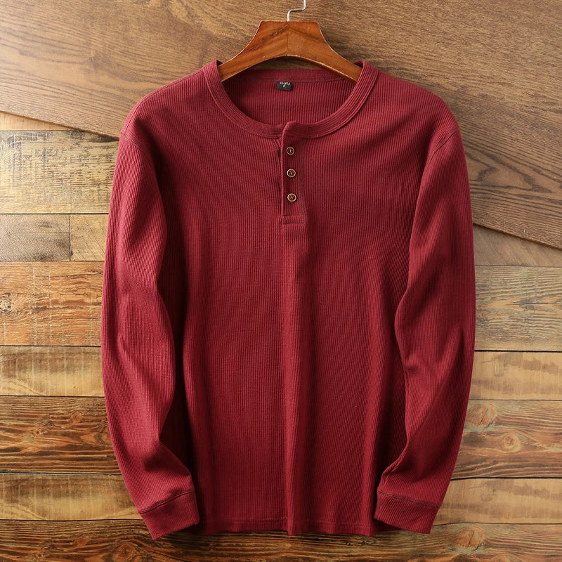 Ravein | Men’s Long Sleeve Henley Shirt