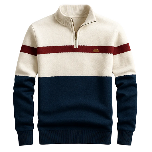 Ravello | Men’s Zip-Neck Plain Knit Sweater1