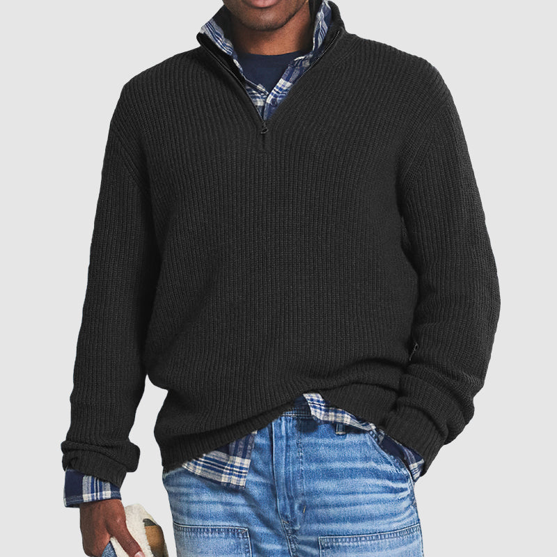 Renzl | Men’s Cashmere Zip-Neck Sweater