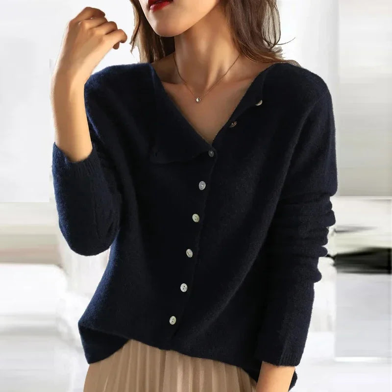 Ginevra | Women’s Elegant Button Detail Knit Sweater