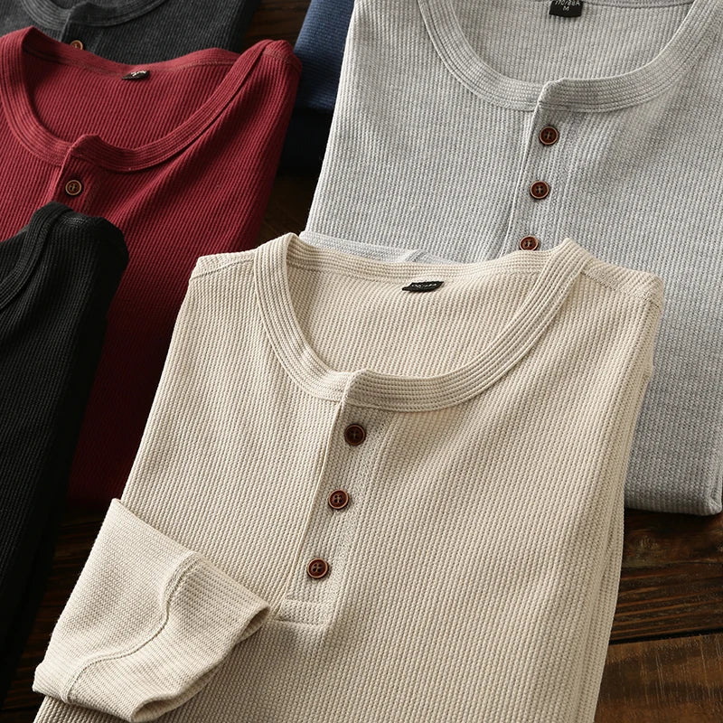 Ravein | Men’s Long Sleeve Henley Shirt