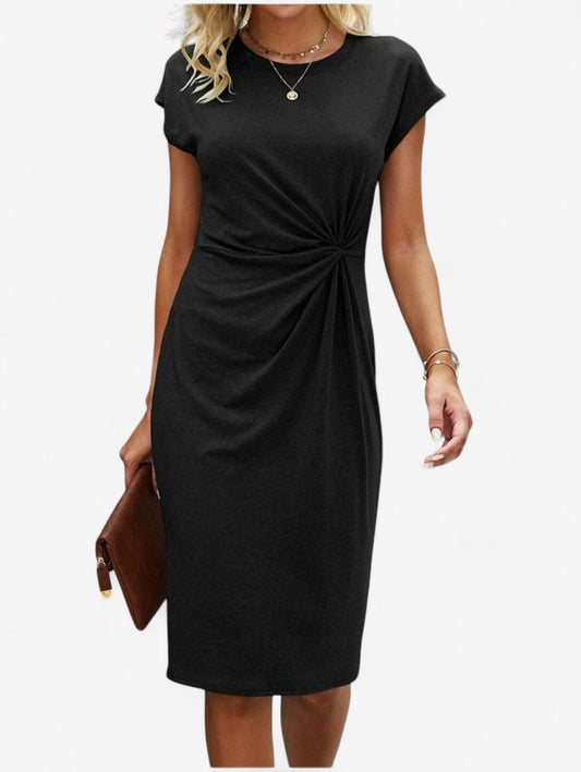 Selvara | Women’s Ruched Wrap Midi Dress