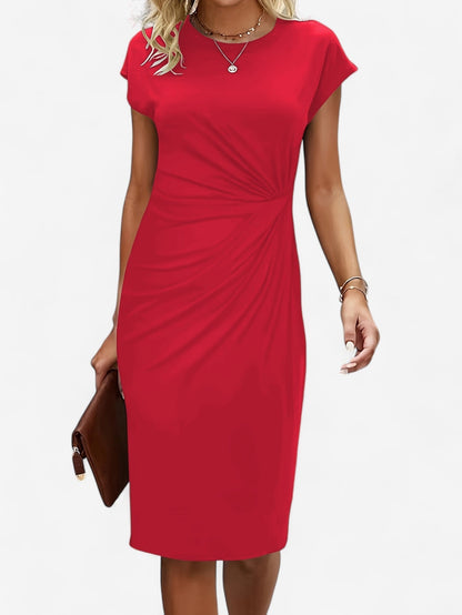 Selvara | Women’s Ruched Wrap Midi Dress