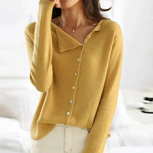 Ginevra | Women’s Elegant Button Detail Knit Sweater