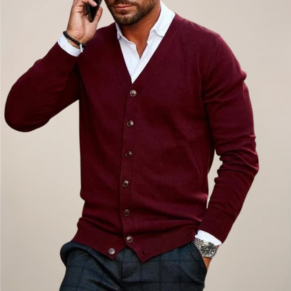 Simon | Men’s V-Neck Button-Up Cardigan