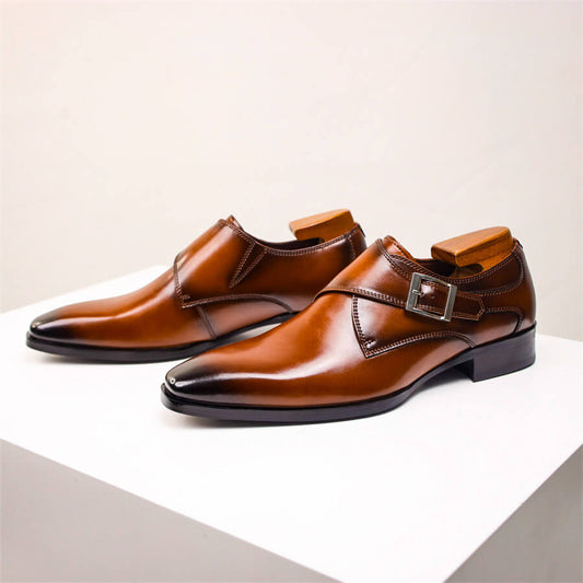 Valente | Men’s Italian Leather Monk Strap Shoes