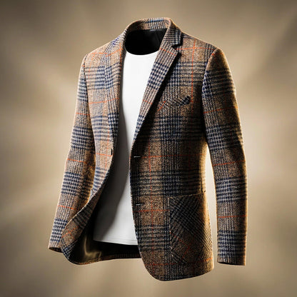 Valentio | Men’s Wool-Blend Houndstooth Blazer