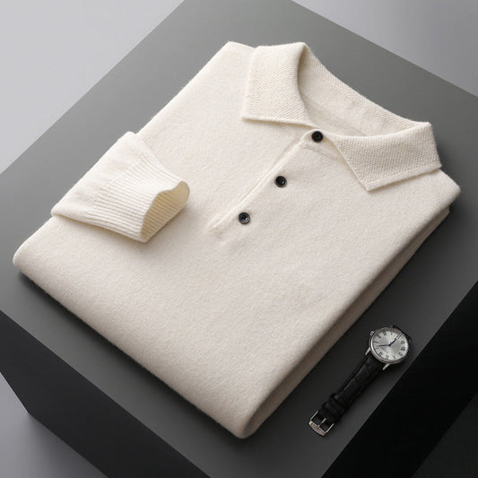 Vincenzo | Men’s Luxury Cashmere Long Sleeve Polo