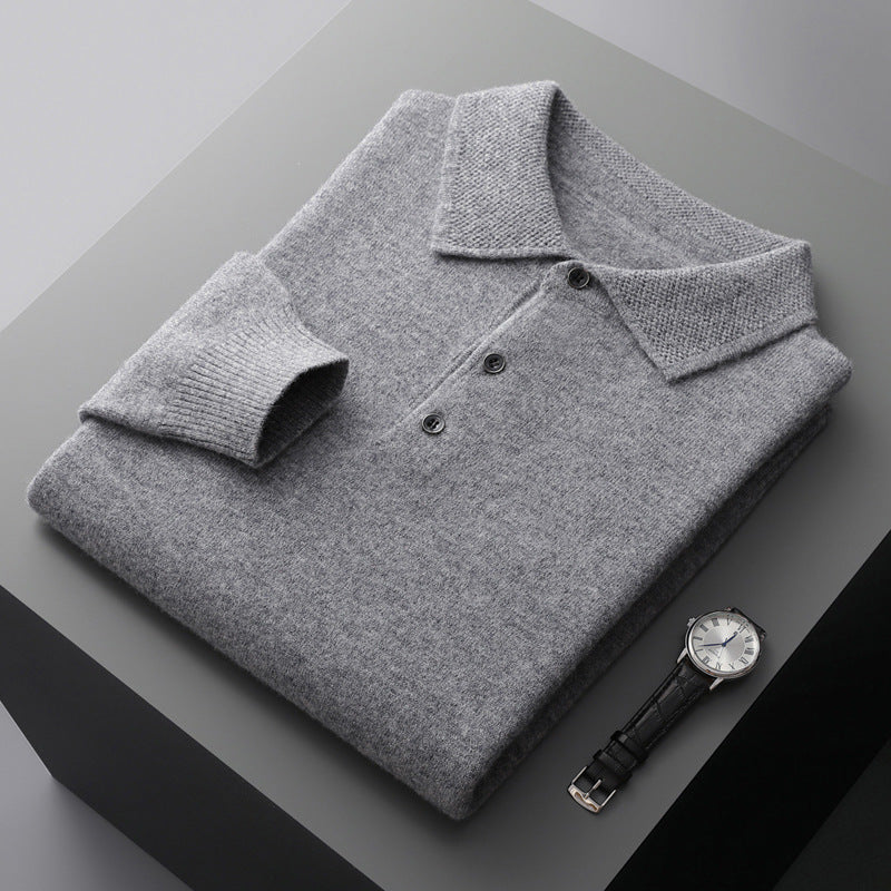 Vincenzo | Men’s Luxury Cashmere Long Sleeve Polo
