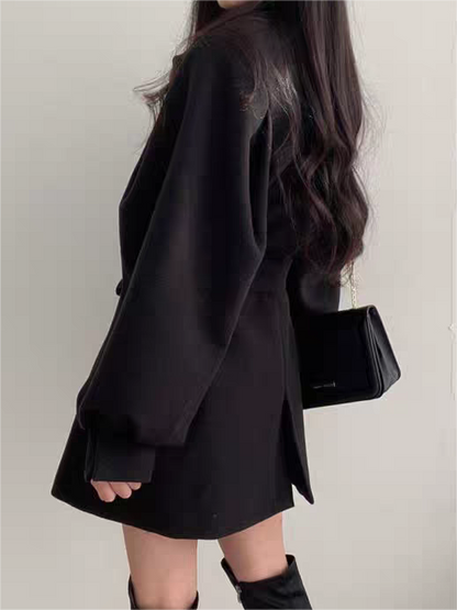 Perla | Women’s Belted Puff Sleeve Coat