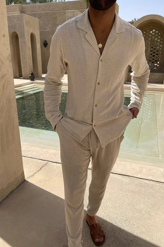 Xeron | Men’s Casual Long Sleeve Shirt and Trousers Set