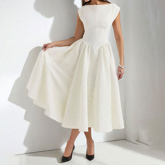 Yerila | Women’s Cap Sleeve Fit & Flare Midi Dress