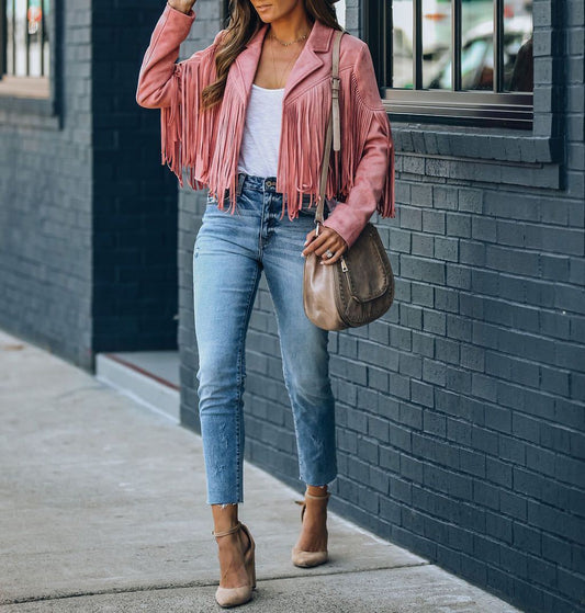 Zarelle | Women’s Cropped Fringe Jacket