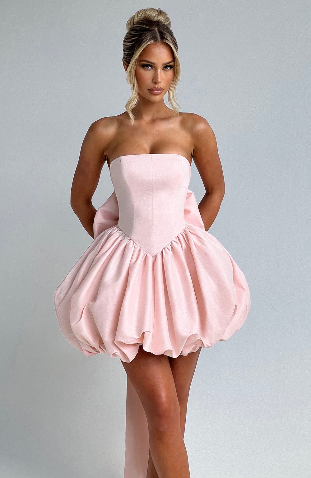 Annila | Women’s Strapless Puff Ball Mini Dress