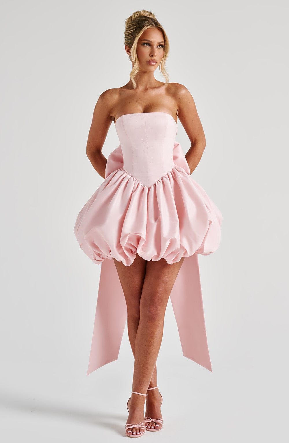 Annila | Women’s Strapless Puff Ball Mini Dress