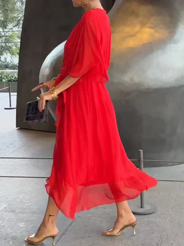 Narissa | Women’s Wrap Tie Waist Midi Dress