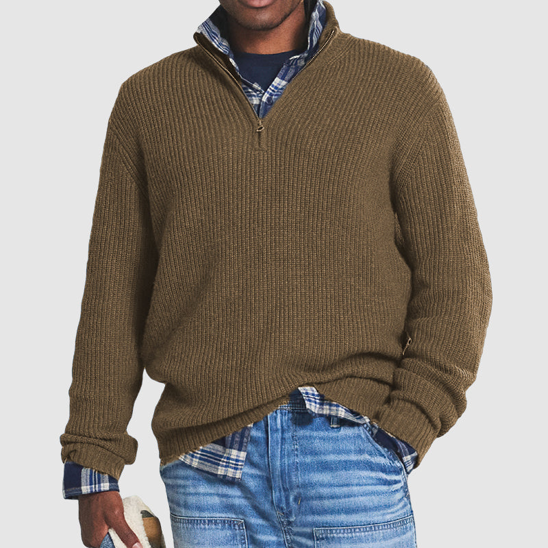 Renzl | Men’s Cashmere Zip-Neck Sweater
