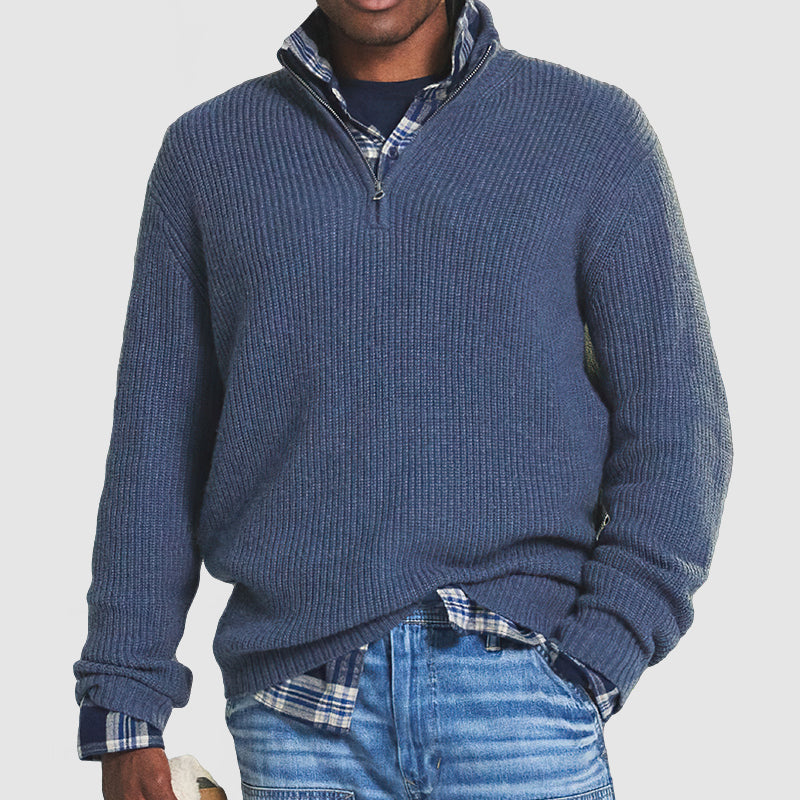 Renzl | Men’s Cashmere Zip-Neck Sweater